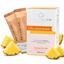 Relumini marin kolagen v prahu mešanica – kolagen peptid z glutationom, zelenim čajem, CoQ10, in hialuronska kislina poveča sijaj kože – 100 vreč v prahu x Ananas arome + 10 prostih vrečk