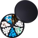 Kovinske tablete Dispenser tablete Organizator s 7 Kompartmenti - Težka dajatev proti mix tablete vsebnik, Velika vodoodporna dnevno tabletke Primer tablete za vitamin, Medicina, Dopolnilo, ribje olje, 0.39lb (črna)