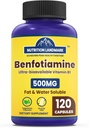 Vitamin B1 Benfotiamin, 500 mg na serviranje, 120 Kapsule, Maščoba in voda topen vitamin B1, Gluten brez, ne-GMO, vegetarijanec