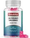 Cink Gumies - Cinkov pikolinat 50mg, sladkor brez, zelo absorbcijski cinkov pikolinat dodatek za otroke in odrasle, podpora rasti, imunske funkcije, zdravje kože, 60 Gumies