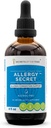 Alergični skrivni ekstrakt brez alkohola, Tinktura, Glicerit Rosemary, Mullein Leaf, Marshmallow, Stinging Nettle, Eyebright. Podpora za alergije/prebavne motnje (4 FL OZ)