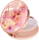 Rouidr tablete Box, 3 Compartment Medicine Pill Case, Mala kovinska potovalna medicina Box za torbico in žep, Rose Gold, Gold Pink Marble