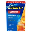 Teraflu Max Jakost Daytime Flu Medicina za gripo Symptom Relief z acetatfen in dekstrometorfan HBr, Medena limona arome - 6 Prašek paketi