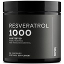 Ultra visoka jakost tretja stran Tested Trans Resveratrol 1000mg - 98% Čista, visoko prečiščena in biorazpoložljiva - Resveratrol Polygonum Root Extract - 60 kapsul