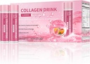 Kolagen Drink s 6000 mg Marine Collagen Peptides, Liquid Collagen Shots za ženske podporo lepote, kolagen dopolnila za kožo, lase in nohte Wellness, 0.85 Fl.Oz( 25 ml)x30 steklenice, kri oranžna