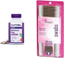 Natrol Melatonin 5mg hitro raztopi 200 tablet in švicarjev Cotton Swabs 300 Število
