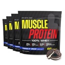 COLOSSAL LABS Muscle Whey Protein arome Protein Powder, 25.000 mg aminokislin/serviranje, hladno filtriran(Package May Vary) (20 funt (Pack of 4), Piškotki in smetana)