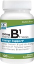 Quality Choice Vitamin B1 Tiamin 100 mg Energetska podpora, Funkcija živčnega sistema, & Možgansko zdravje Vitamin dopolnilne tablete, 100 Count steklenice