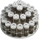 Mesečna tableta tablete organizatorka Caddy - 31 Številčne tablete Polno Size stekleničke w Child-Proof Lids za vsak dan meseca- Jasno Rack in enostaven za uporabo za dnevni odmerek zdravil vitaminov in dodatkov
