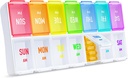 ZIKEE Rainbow tedenske tablete Organizator 2 krat na dan za enostavno sledenje, AM PM tablete primeru, velike 7 dan tablete Box dvakrat na dan, BPA-brez zdravil Organizator za tablete, vitamini, ribje olje, dodatki