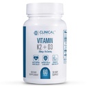 Klinični učinki Vitamin K2 + D3 - K2 + D3 Vitamin dodatek z ekstraktom črnega popra biperina in Kalcij za zdravje kosti in srca - 60 kapsul - Max Absorpcija - Izdelano v ZDA