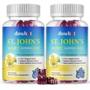 St John's Wort Gummies 600mg, 3 v 1 Organski zeliščni dodatki za lajšanje stresa, podporo živčnega sistema, z Ashwagandha & Holy Basil Extract za odrasle in otroke, Non-GMO, Vegan, 120 ct.