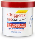 Chiggerex 2X Power First Aid Medicated Mazilo za Chiggers, Mosquito Bites, Ticks in Bug Bite Relief z Aloe Vera & Kamilice, 6 oz