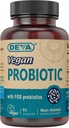 Deva Vegan Probiotik s FOS Prebiotiki dodatek - 2 milijarda CFU s 100 MG prebiotikov na služijo za moške in ženske - nemarina Gluten brezplačno - naravno Rok uporabnosti Stable - 90 kapsul