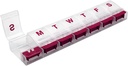 EZY DOSE Weekly (7-Day) AM/PM Daily Push tablete Organizator, Vitamin Case, in Medicine Container, X-Veliki oddelki, Artritis prijazno, Prijeten in enostaven za uporabo, Jasno/rdeče, BPA brezplačno