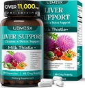 Milk Thistle Supplement - Jetrna detox čiščenje Formula Zeliščna jetrna podpora z mlekom Thistle, Dandelion Root, Artichoke, Kurkuma, Astragalus za zdravje jeter, 90 kapsul