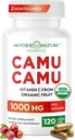 Organski vitamin C iz kapsul Camu Camu 1000 mg, pakiran z naravnim VIT C, surovimi antioksidanti - Imunska podpora dopolnilo in preprečevanje staranja kože - veganski, ne-GMO (120 število)