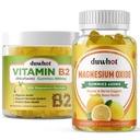 Migrena Relief - Vitamin B2 Gumies (Riboflavin) 400mg & Magnezijev oksid Gumies 400mg, Glavobol Relief & živčni sistem Podpora