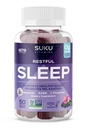 SUKU Restiful Sleep Gumies – 3 mg melatonin, L-Theanine & GABA – Vegan, brez sladkorja žvečljiva za sprostitev in naravno podporo za spanje – BlackBerry-Hibiscus Flavor – Non-GMO, Gluten-free – 50 Count