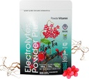 PrašekVitamin Elektroliti v prahu Plus (100 strežnikov) črni čaj ginseng elektrolit v prahu keto, brez sladkorja, roza himalajska sol, 1000mg kalij, 150mg kalcij, 150mg magnezij, hidracija v prahu