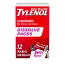 Tilenol Extra Jakost Raztopimo pakiranja, 500 mg Acetamofen Pain Reliever & Fever Reducer, On-The-Go Prašek Pakiranje za manjše bolečine in bolečine, Ibuprofen- & Aspirin- free, Berry Flavor, 12 ct