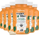 Bellway Super Fiber Kapsule (6 paketov) - USDA Organic Psyllium Husk Kapsule - Dnevni Psyllium Husk Fiber Dopolnilo za prebavno zdravje in regularnost, rastlinsko, ne-GMO, Kosher - 960 Kapsule