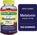 Soring Valley Melatonin Gummies, Non GSO, Jagodna aroma, 5 mg, 180 Število