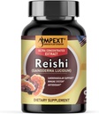 Reishi Gobe Extract - Premium kakovost, Samo plodovi telesa, Antioksidant, Pmonotes Dolgoživost, Pospeševalec imunitete, Energija & Vitalnost, Odstrani utrujenost, 90 Veg Caps.