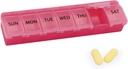 Silikonske tedenske tablete Organizator 7 dan Tablete Box Medicina Box Daily Artritis-prijateljski, velika medicina Primer Kompaktne tablete Zabojnik za tablete,vitamin in ribje olje (Pink)