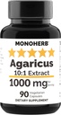 Izvleček gobe MONOHERB Agaricus 1000 mg - 90 vegetarijanskih kapsul