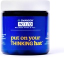 Swanson WIO Nadenite si klobuk za razmišljanje Zdravje možganov, koncentracija, boljši fokus, Ginkgo Biloba + Nevrofaktor Kava Sadje, Vegan, Non-GMO, Wellness, 30 Veggie kapsule (30-dnevna dobava)