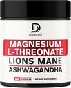 Magnezij L-Threonate dodatek z Lions Mane & Ashwagandha Root - 1000Mg na servis za 60 Count Supply - Napredna podpora Formuli