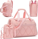 Pink Women's 40L Gym Duffel s kosom čevljev - nosite na teden Čez noč Bag - Osebni predmet Travel Workout Tote