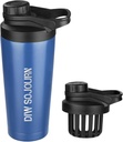 DIW 24 oz Shaker steklenica, Nerjaveče jeklo Mix steklenica z brez hrupa oblikovanje,Izolirana kovinska Shaker pokal za mešanice beljakovin in pred vadbo,Gym Cup Shaker (Navy blue)