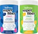 Bellway Super Fiber Powder + Sadje, brez sladkorja Organski Psylium Husk Powder Fiber Dodatek za regularnost, Bloating Relief & Gut Health, Non-GMO, Mešano Berry & Lemon Lime