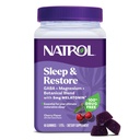 Natrol Sleep + Restor Magnezij Glicinat Mešanica Gumies z melatonin 5mg - Calm Magnezij z GABA, Botanična mešanica, Cherry Flavor, 60 Gumies