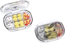 majhne tablete škatla, vlažno dokaz tablete primer, potovalne tablete organizator za žepno torbico, dnevno prenosljiv medicina vitamin, ribje olje, dodatek (bela)