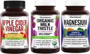 FarmHaven Apple Cider Vinegar Kapsule z Ginger & Magnezij Glycinate & Malate kompleks w/vitamin D3 & Mlečni Opornice Kapsule