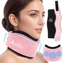 Atsuwell Soft Neck Brace Cervical Ovratnica, Nastavljiv Neck podporo Brace z Odstranljivi gel paket, Reaserable Ice Ovit za pravilno držo, spanje, roza