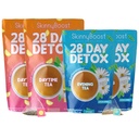 Skinny Boost Detox Tea Kit – 4 pakiranja – 2 dnevni čaji (56 vrečk) 2-večerni čaji (28 vrečk) – zeliščni detox za telesno maso, presnovo, energijo, napenjanje in čiščenje kolonij – zeleni čaj, vegan, keto, ne-GMO, sladkor brez