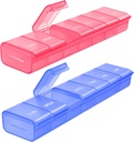 AUVON 2 Pack Weekly tablete organizator, Dual-Color velike tablete primer set za več tablet sledenje, tablete Box 7 dan za potovanje, tablete vsebnik za dom uporaba za zadrževanje vitaminov, dodatki, zdravila