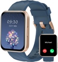 RUIMEN Pametne ure za ženske moške (Odgovor / Make klice) Združljiv z iPhone / Android telefoni, 1.85" HD zaslon Fitness Tracker Heart Rate Monitor 100+ Športni sledilnik Watch vodoodporni (Modra)