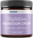 Magnezijev losjon – nočna magnezijeva krema – Nanesite na noge, roke ali prsni koš – topični magnezijev klorid – ZDA Made in varno za otroke (Clary Sage)
