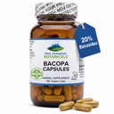 Čisti gorski botaniki Bacopa Monnieri Kapsule - Veganske kapice z organsko Bacopa & Standardizirani Bacopa Extract dodatek