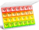 Velika mesečna tablete Organizator, XL 4 Tedni tablete Box,28 Dnevne tablete Primeri Organizered do tedna,Veliki predel tablete vsebnik z prahom, za tablete/vitamin/ribje olje/dodatki,by Yaklim (ROYG)