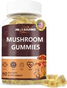 Gobe Gumi: 10 Funkcionalne gobe v enem - Levja griva, Reishi, chagaCordyceps & More - Naravni fokus & Energy Support- Vegan, Non-GMO-60 Gumies