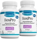 EuroMedica BosPro - Boswellia Serrata Extract dodatek - prehranski dodatek za zdravo pljučno podporo - Zeliščni dodatek Formula - 60 Softgels, 2 Pack (120 Softgels)