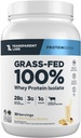 Prozorni laboratoriji Grass-Fed Whey Protein Isolate - naravno aromatizirani, brez glutena sirotkini proteini v prahu z 28 g beljakovin na serviranje in 9 aminokislin - 30 Serving, vanilija arašidovo maslo