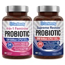 Probiotični paket, 4-v-1 femininski probiotik (30ct) & vrhovna resorija probiotik (60ct), 2 paketa, brusnična vaginalna podpora, GI Tract Balance, Vegan, Ne-Dairy
