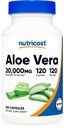 Nutricost Aloe Vera 20.000mg, 120 kapsul - brez glutena, ne-GMO, vegetarijansko prijazno (100mg od 200:1 ekstrakt)